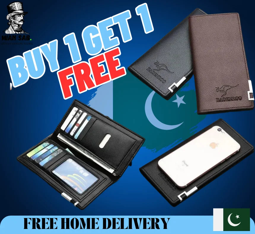 Modern Men's Leather Bi-Fold Wallet - 2 Pcs Stylish & Pocket Friendly ( Buy 1 Get 1 Free Offer )